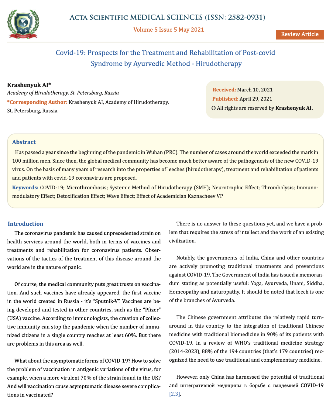 Rehabilitation of Post-Covid Syndrome